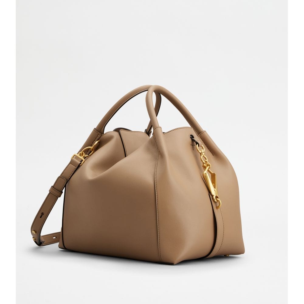 Tod's Tods Satchel In Leather Small Beige