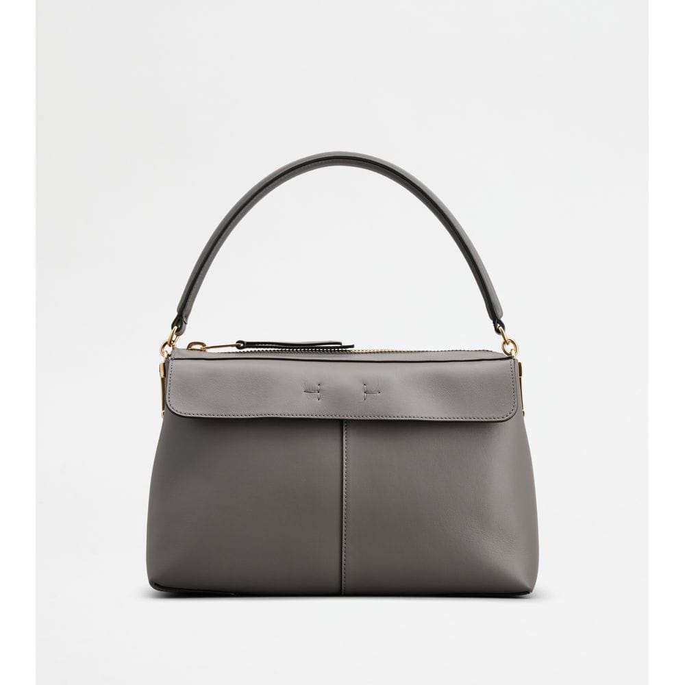 Tod's Tods T Case Bauletto In Leather Small Grey