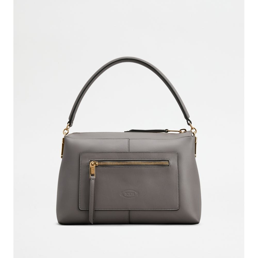 Tod's Tods T Case Bauletto In Leather Small Grey