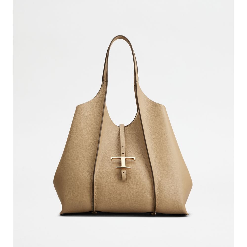 Tod's Tods T Timeless Shopping Bag In Leather Medium Beige