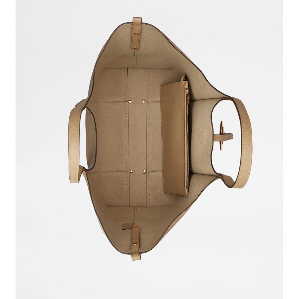 Tod's Tods T Timeless Shopping Bag In Leather Medium Beige