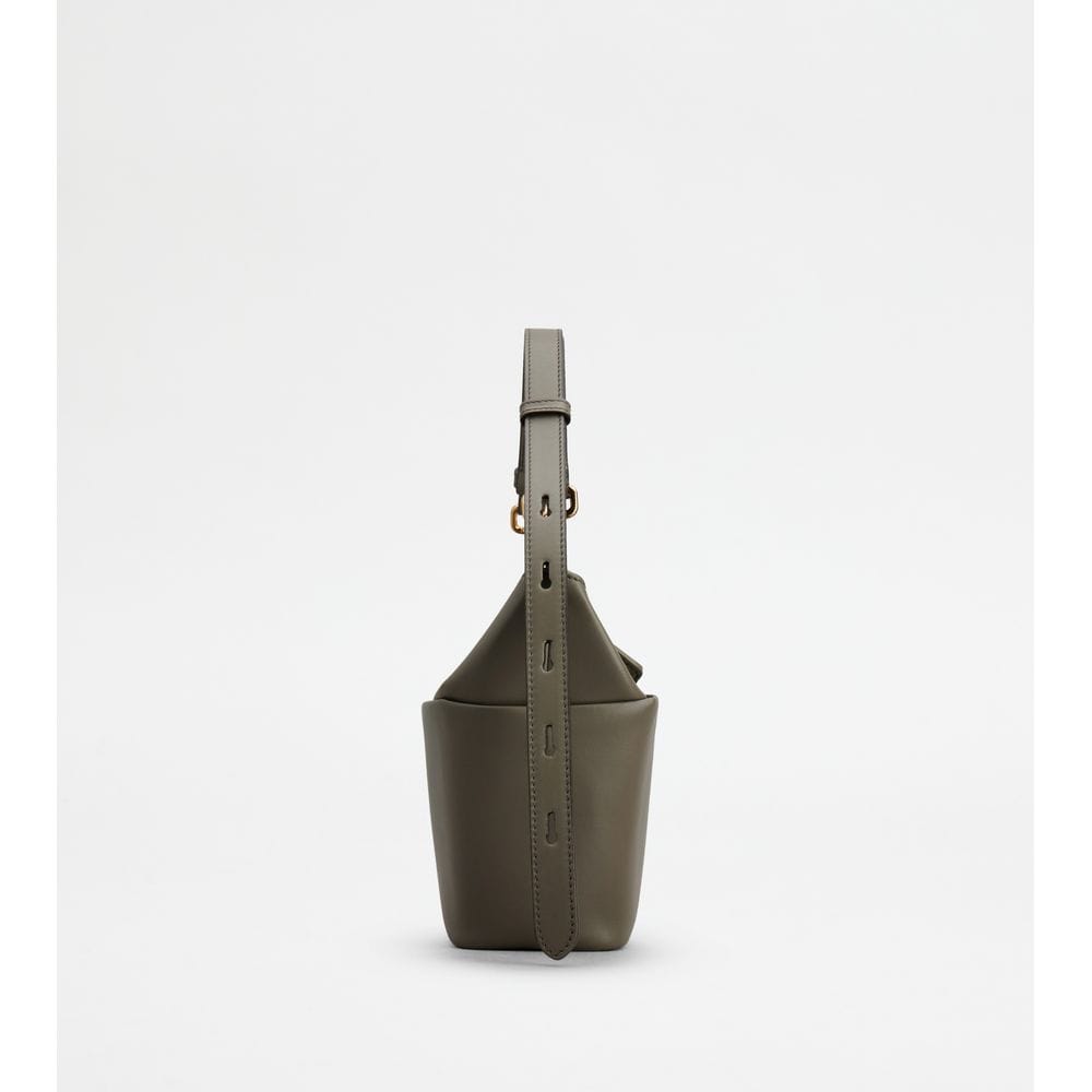Tod's Tods T - Box Bag In Leather Mini Grey