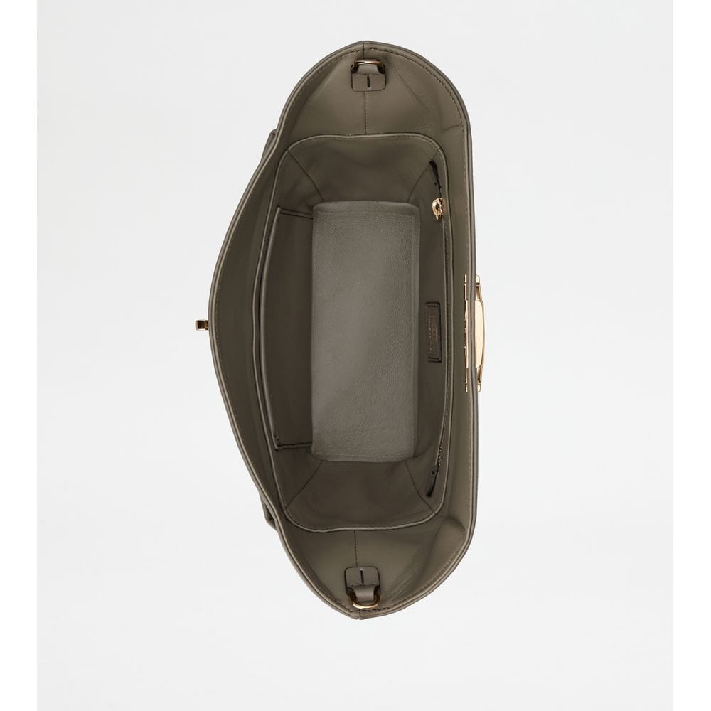 Tod's Tods T - Box Bag In Leather Mini Grey