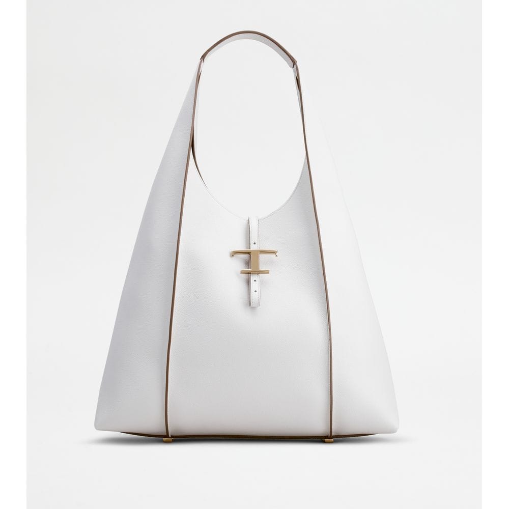 Tod's Tods T Timeless Hobo Bag In Leather Large White