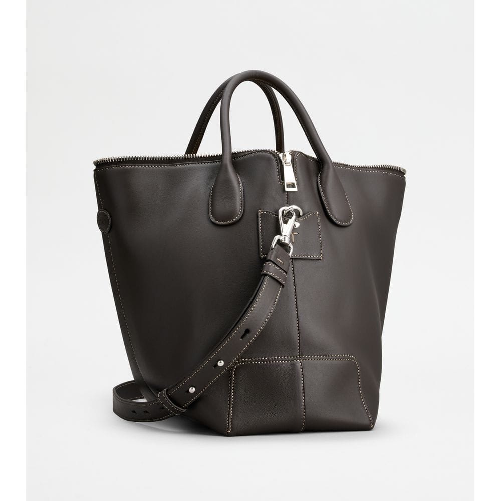 Tod's Tods Di Bag Swing In Leather Medium Brown