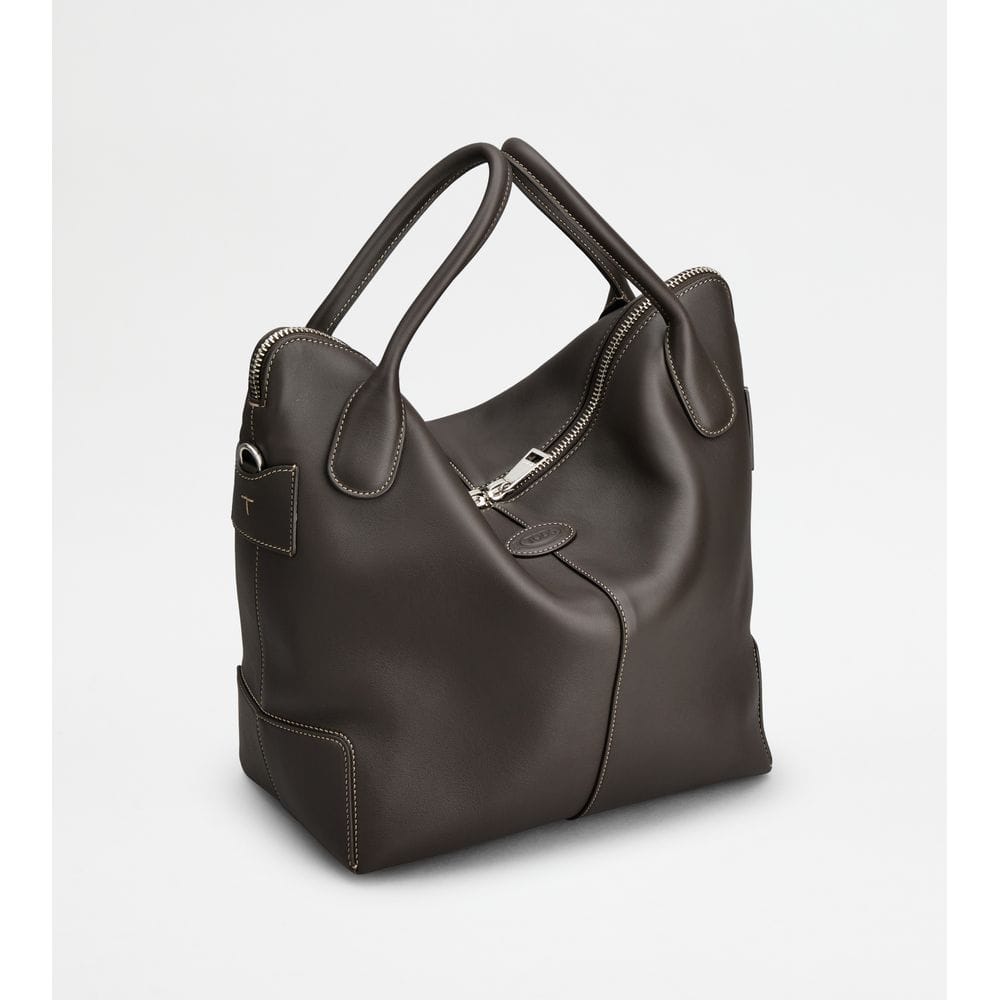 Tod's Tods Di Bag Swing In Leather Medium Brown
