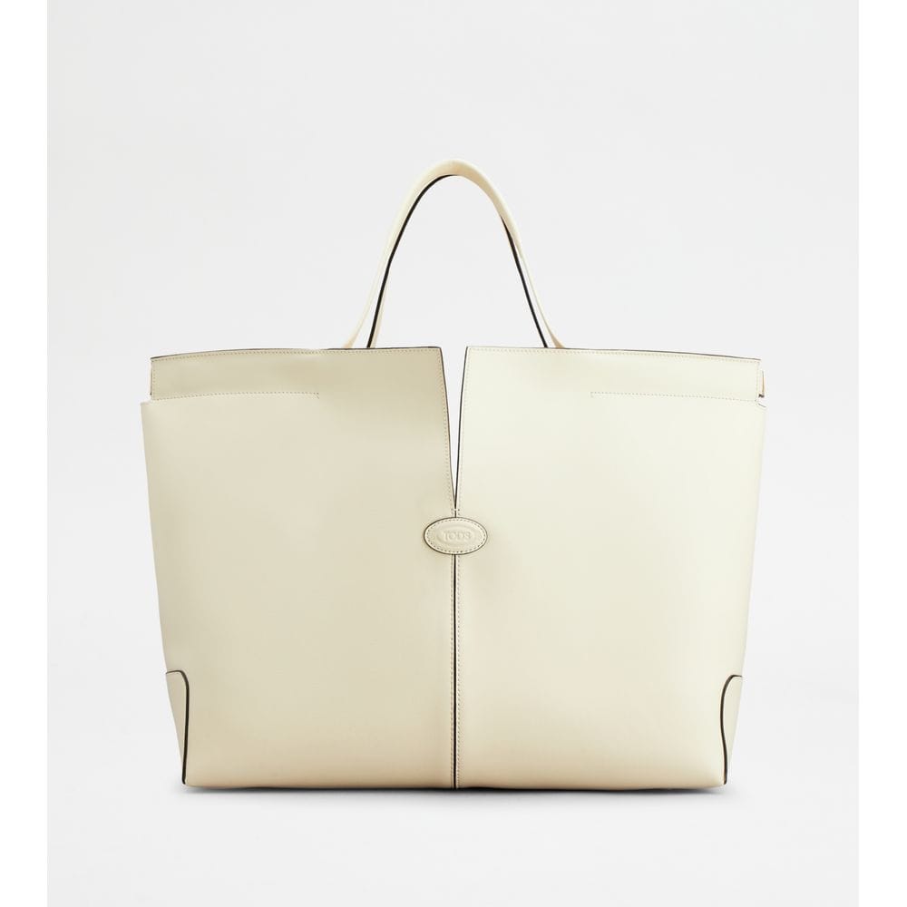 Tod's Tods Di Bag Folio In Leather Medium Off White