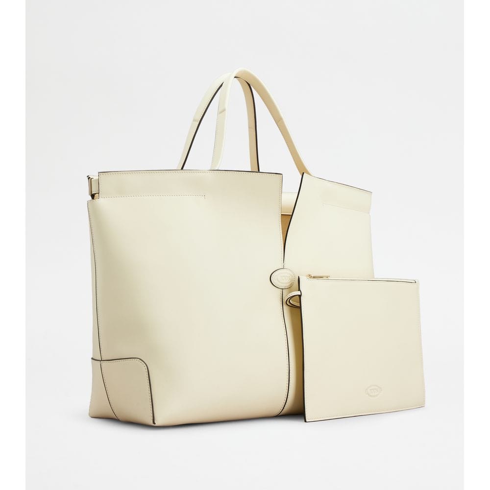 Tod's Tods Di Bag Folio In Leather Medium Off White