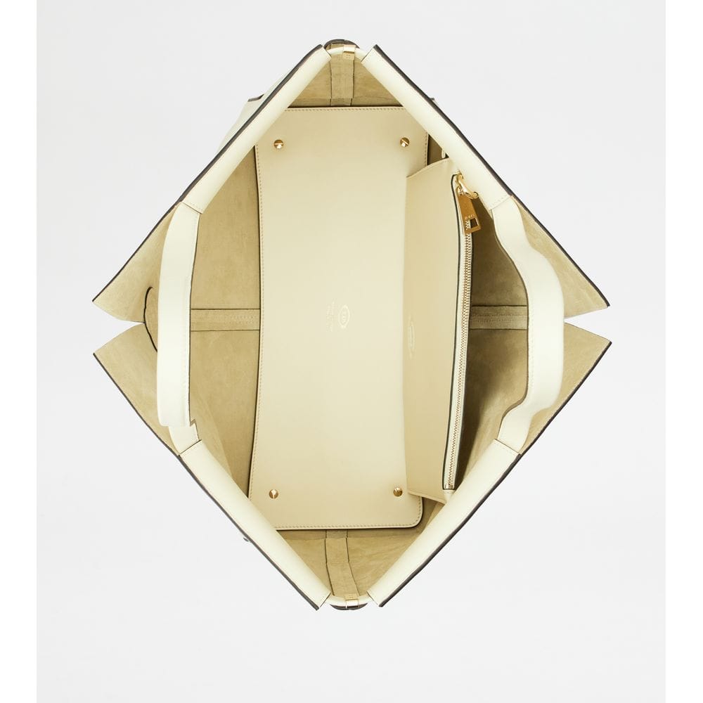 Tod's Tods Di Bag Folio In Leather Medium Off White