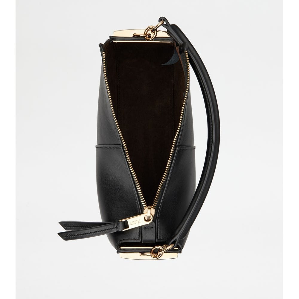 Tod's Tods T Case Hobo Bag In Leather Mini Black