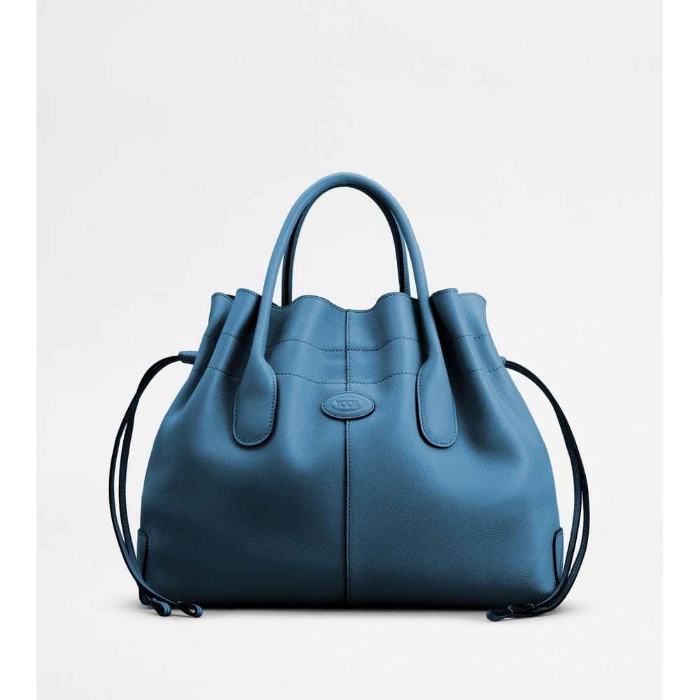 Tod's Tods Di Bag In Leather Small With Drawstring Light Blue