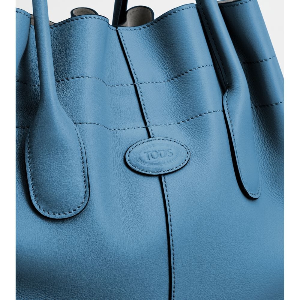 Tod's Tods Di Bag In Leather Small With Drawstring Light Blue