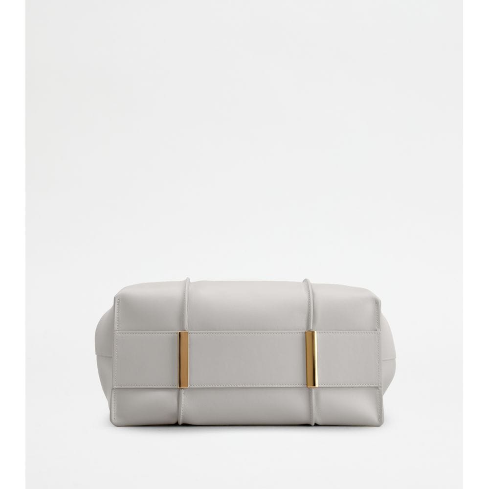 Tod's Tods T Timeless Shopping Bag In Leather Small Grey
