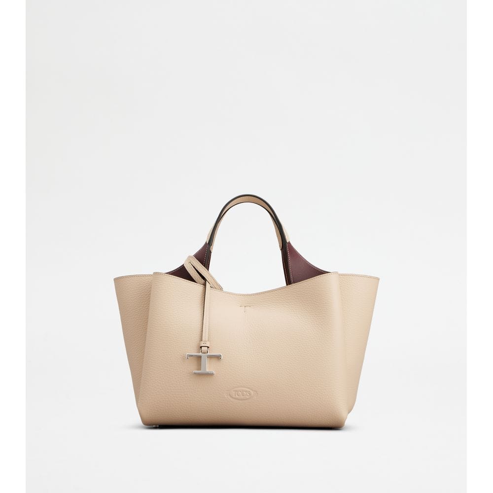 Tod's Tods Bag In Leather Mini Natural Burgundy