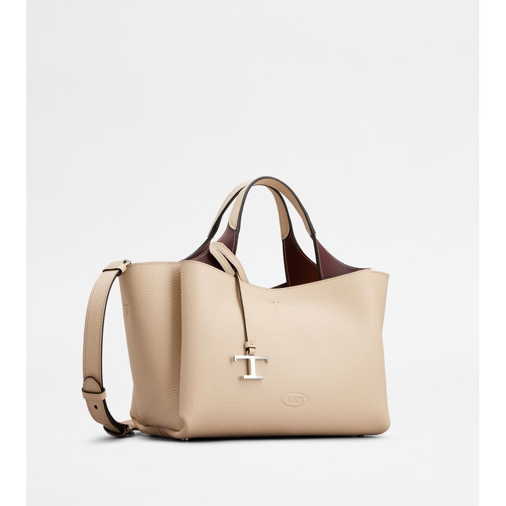Tod's Tods Bag In Leather Mini Natural Burgundy