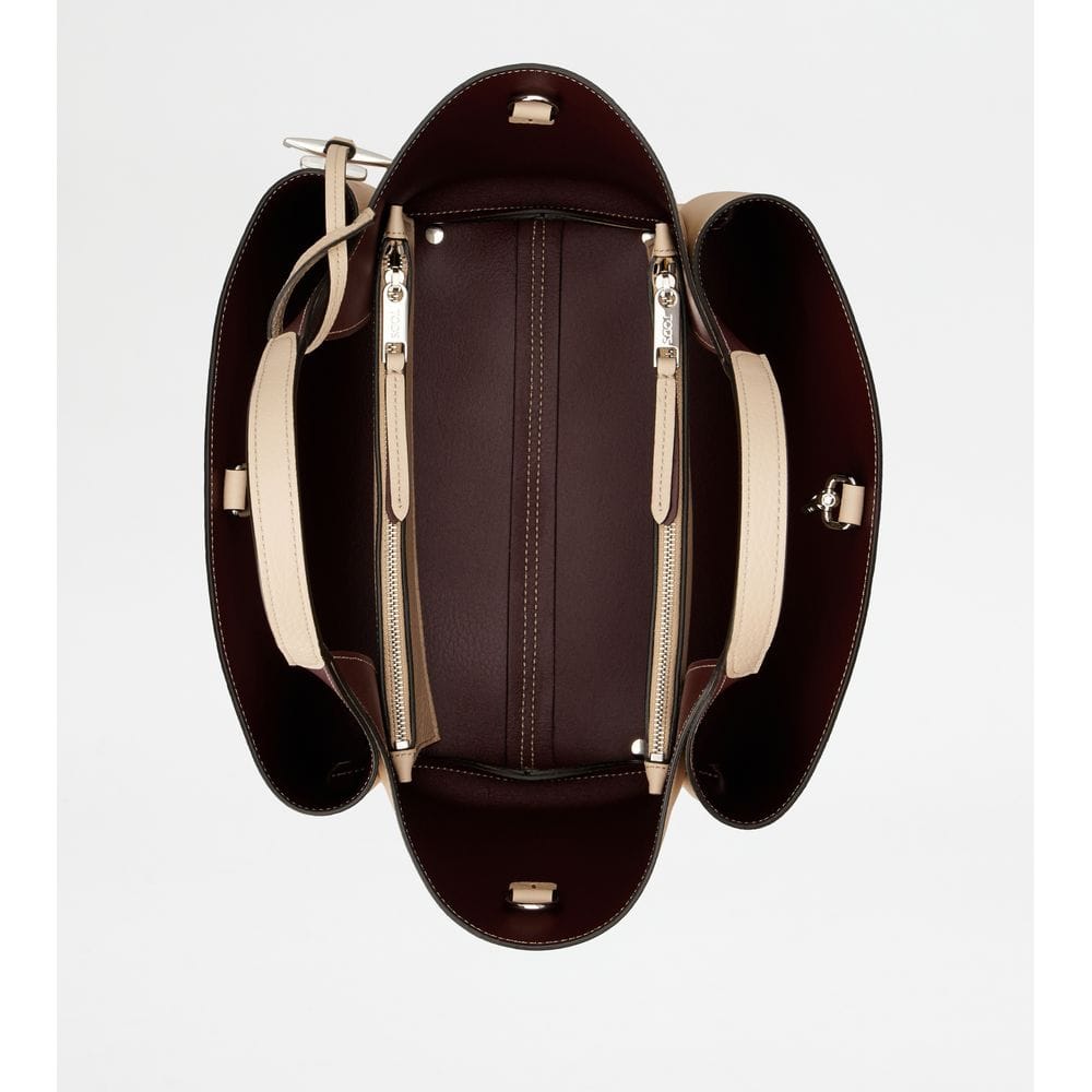 Tod's Tods Bag In Leather Mini Natural Burgundy