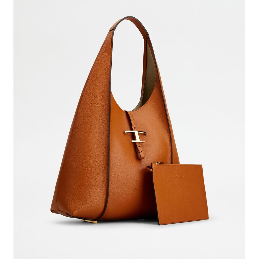 Tod's Tods T Timeless Hobo Bag In Leather Large Orange