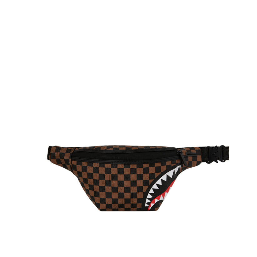 Spray Ground Check 2 Emboss Savvy Crossbody - Brown