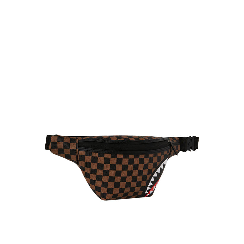 Spray Ground Check 2 Emboss Savvy Crossbody - Brown
