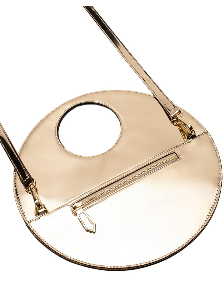 Frances Valentine Juno Round Crinkled Leather Crossbody