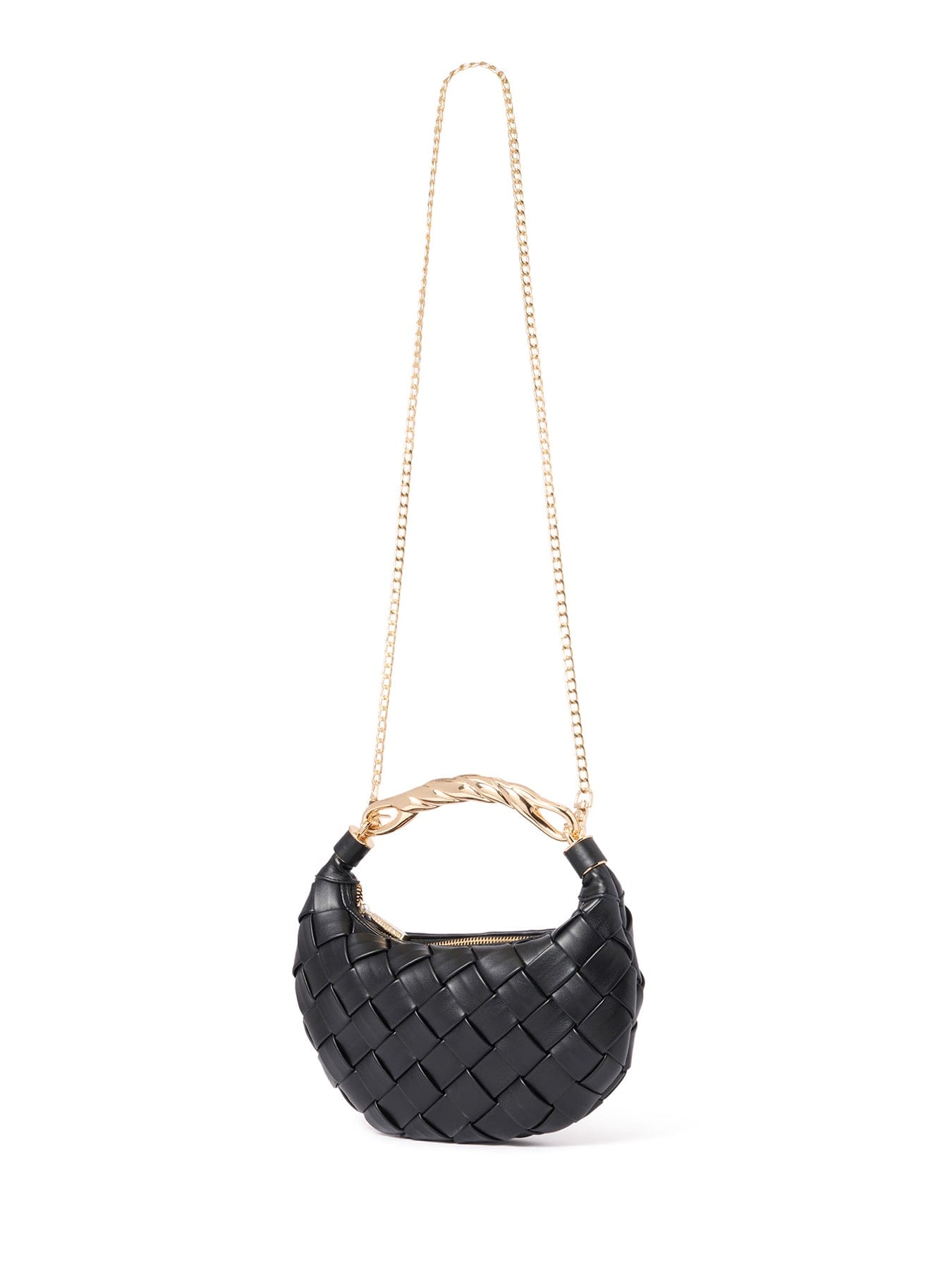 Forever New Willa Weave Metal Handle Crossbody Bag Black