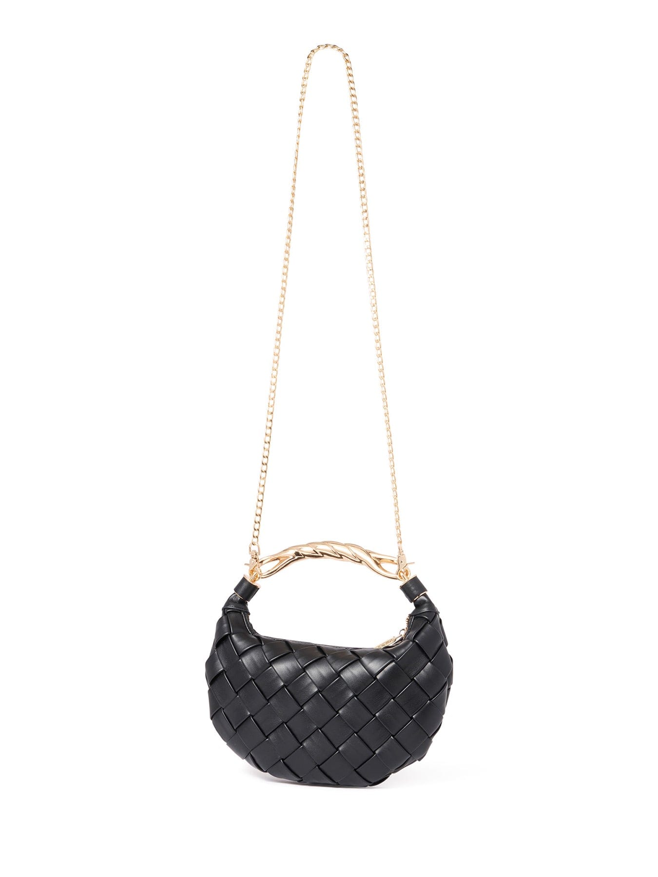 Forever New Willa Weave Metal Handle Crossbody Bag Black