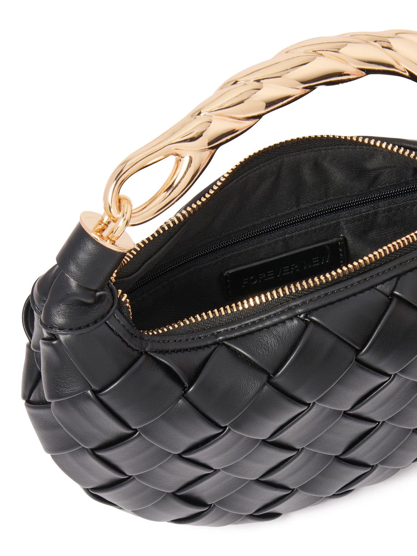 Forever New Willa Weave Metal Handle Crossbody Bag Black