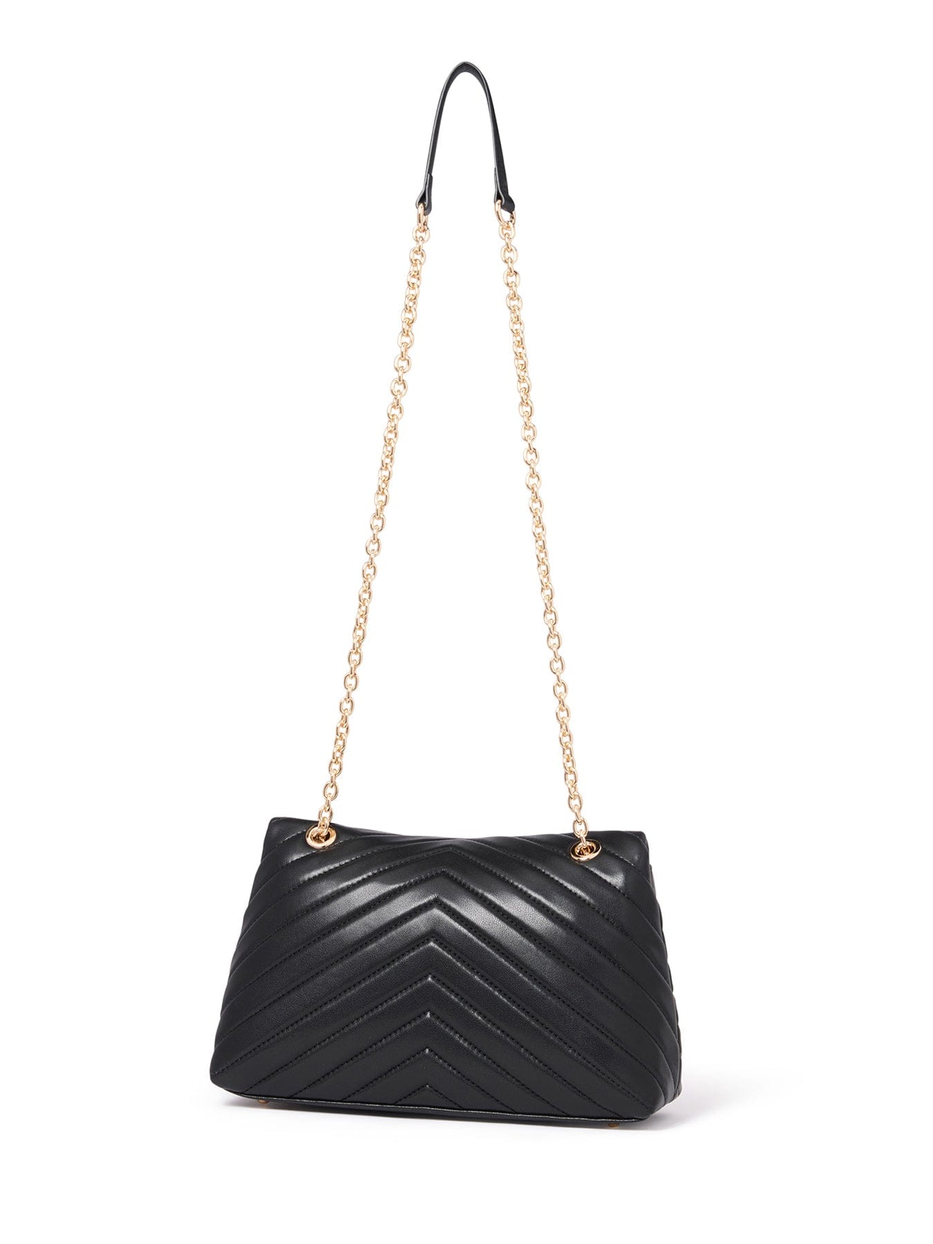 Forever New Kai Quilted Chain Crossbody Bag Black