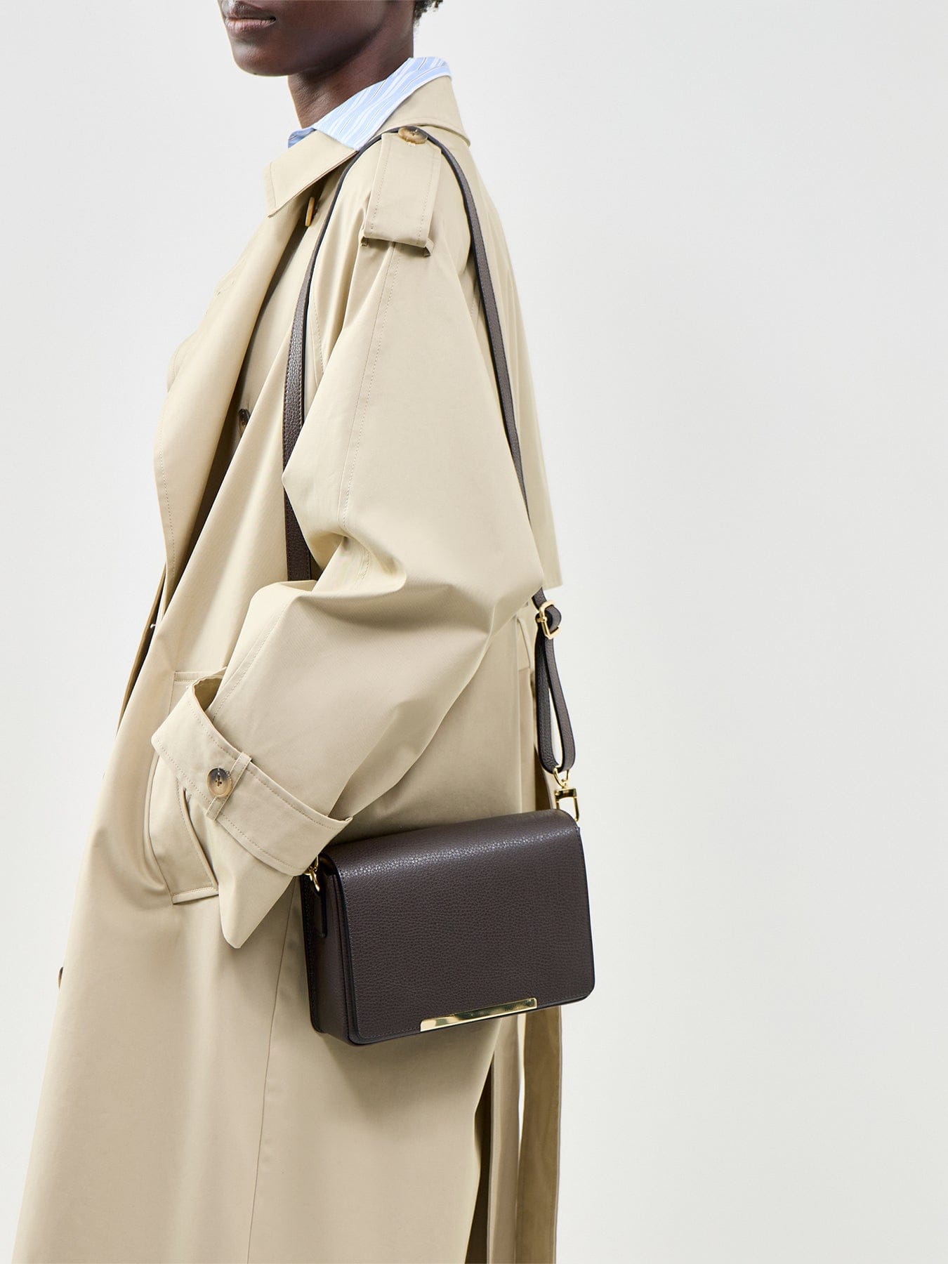 Apatchy London Newbury Leather Crossbody Bag Chocolate