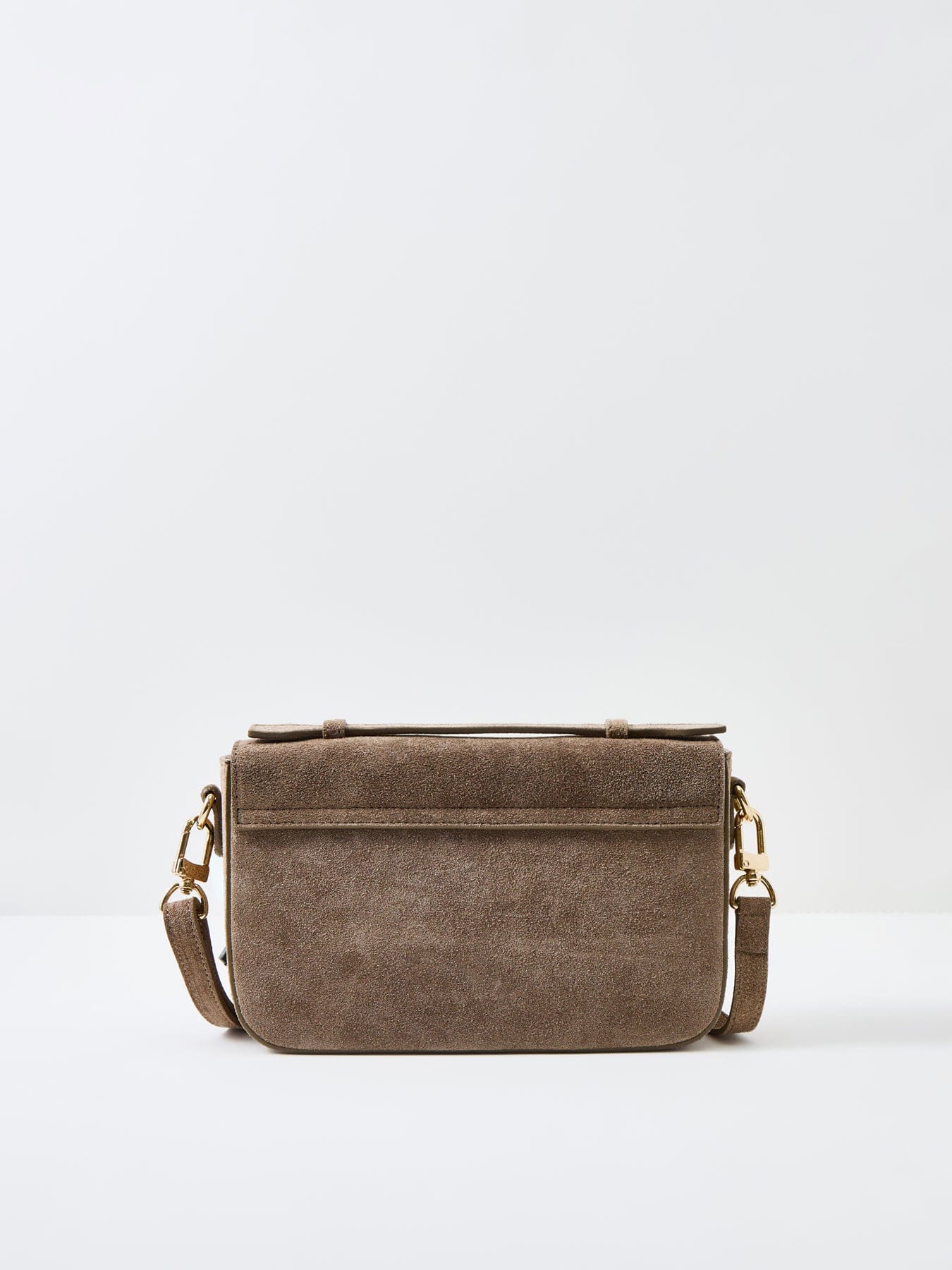Apatchy London Flora Suede Top Handle Crossbody Bag Mink