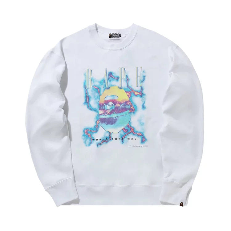 Bape Lightning Relaxed Crewneck White