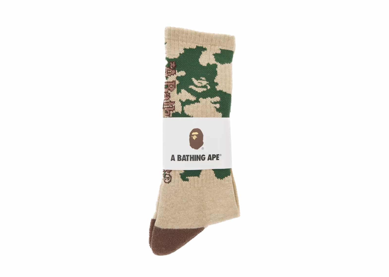 Bape Woodland Graphic Socks Brown