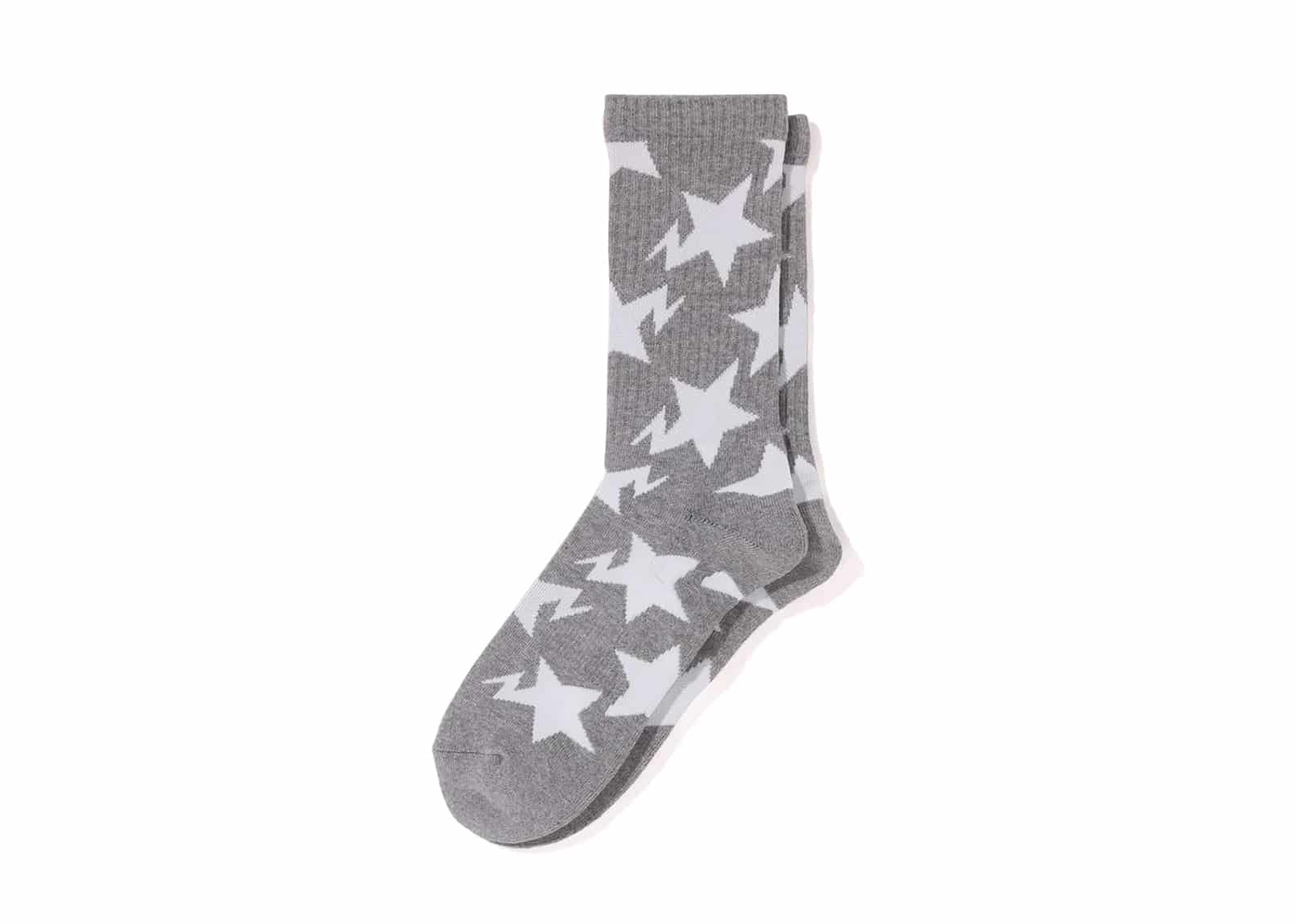 Bape Sta Pattern Socks Grey
