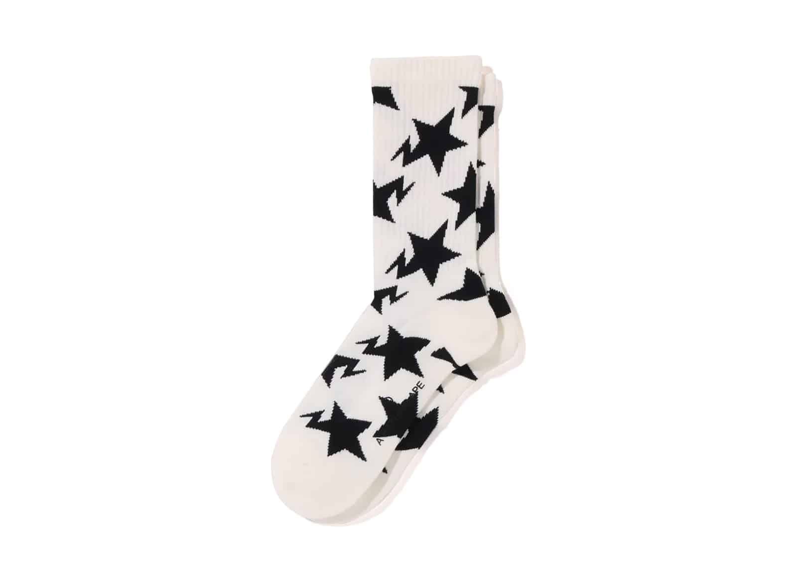 Bape Sta Pattern Socks White