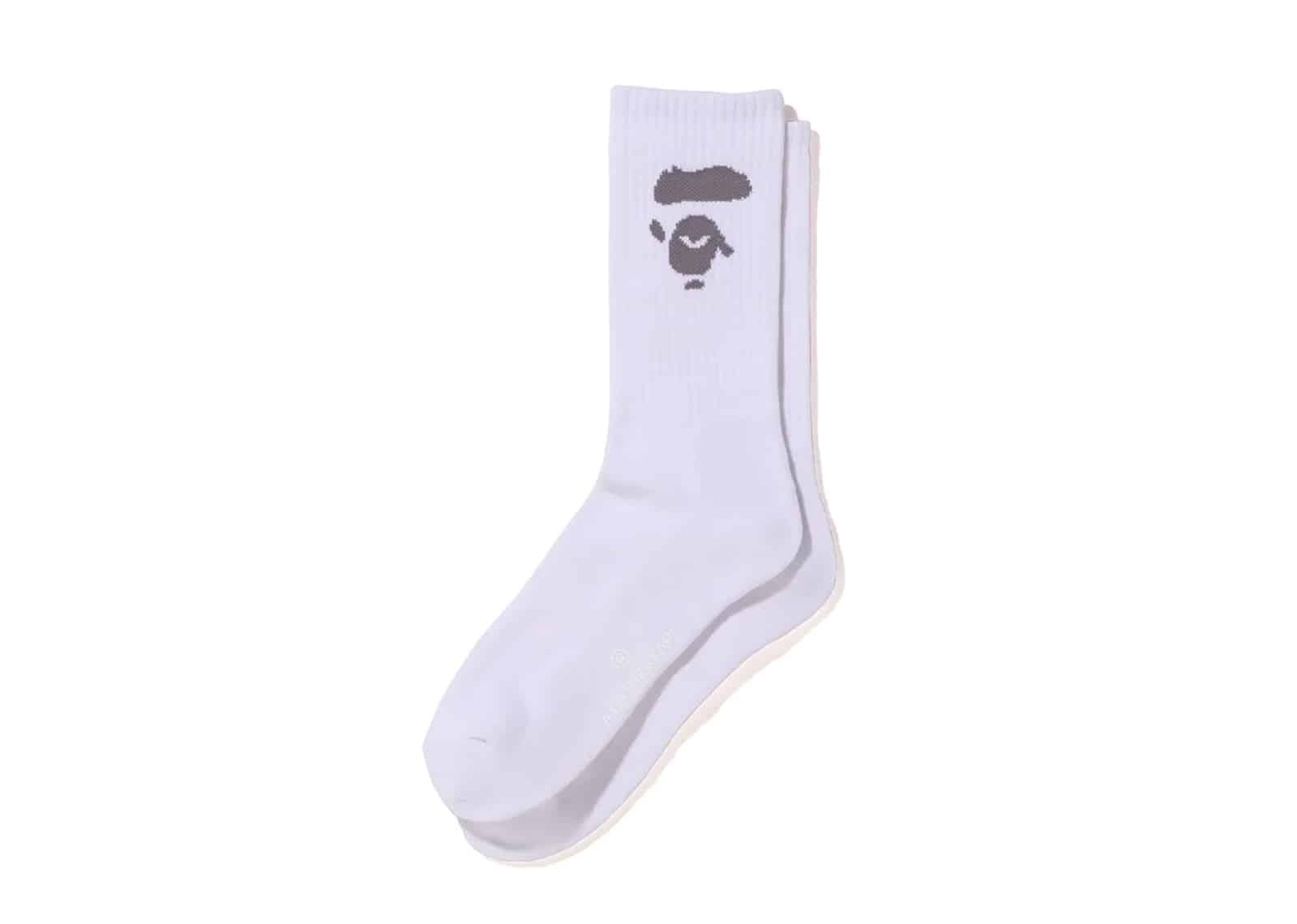 Bape Big Ape Head Socks White