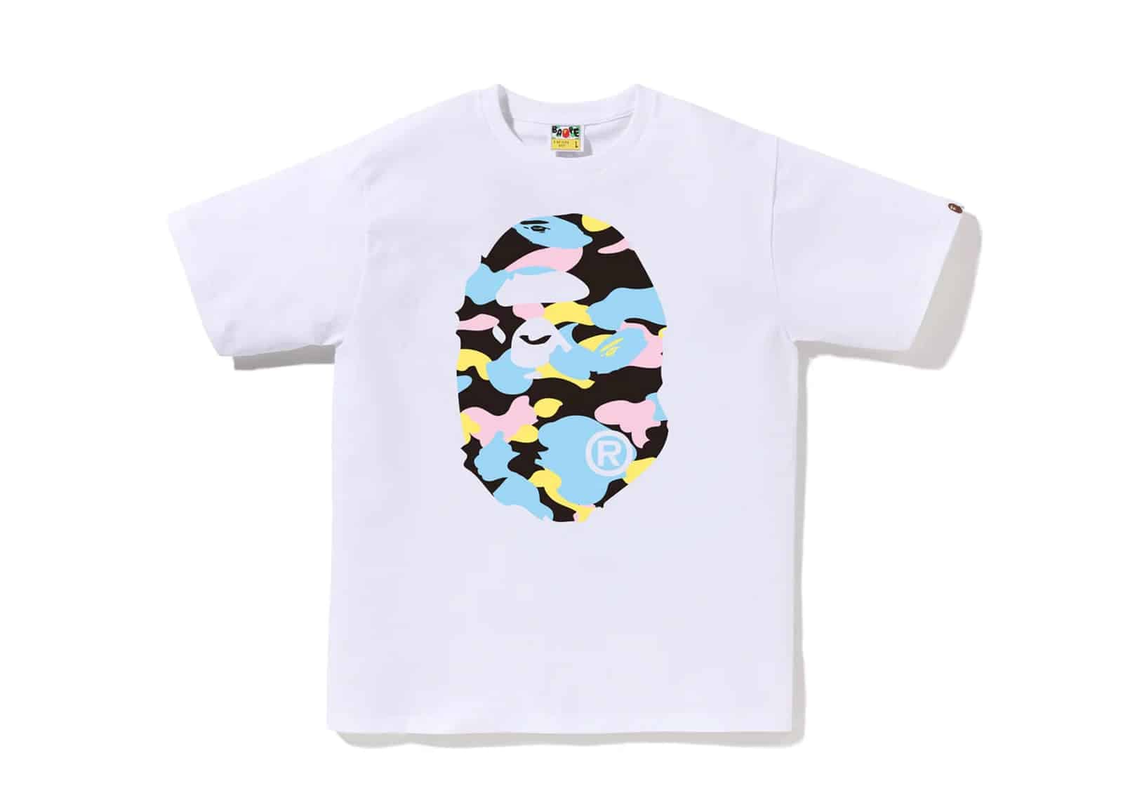 BAPE New Multi Camo Big Ape Head T-Shirt White