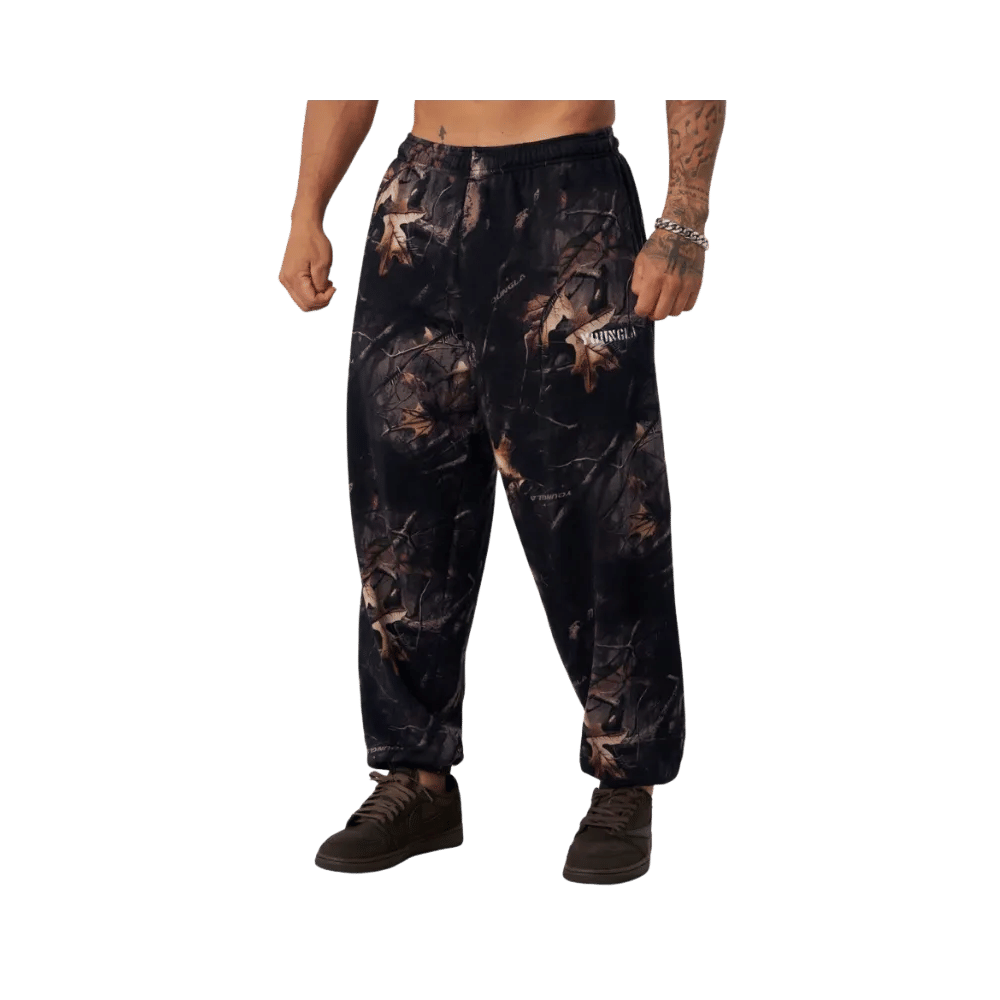 YoungLA Tree Camo Collection Baggy Joggers Black Tree Camo