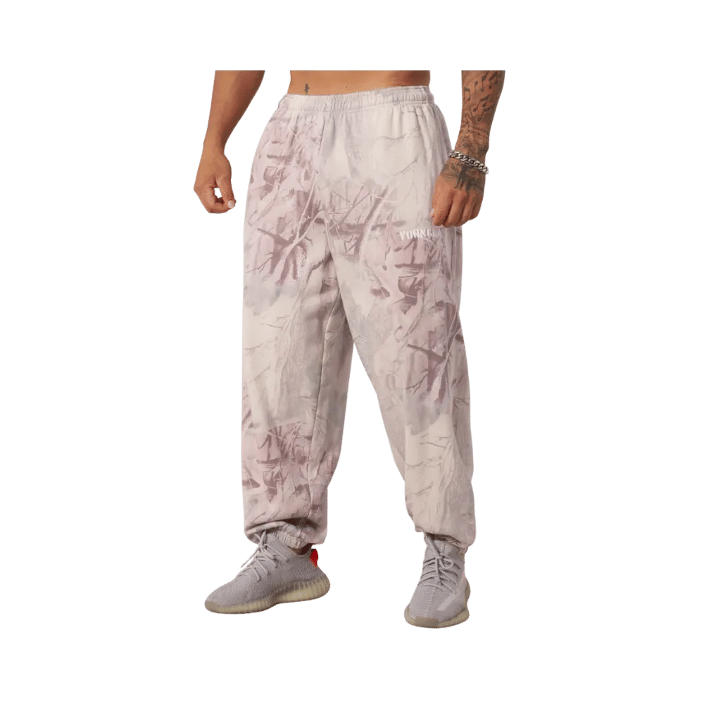 YoungLA Tree Camo Collection Baggy Joggers Desert Tan Tree Camo