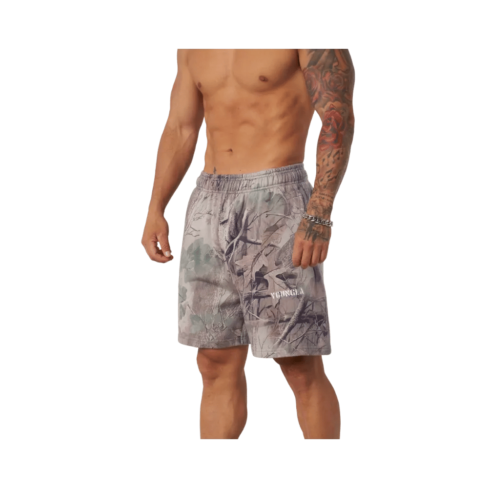 YoungLA Tree Camo Collection Shorts Beige Tree Camo