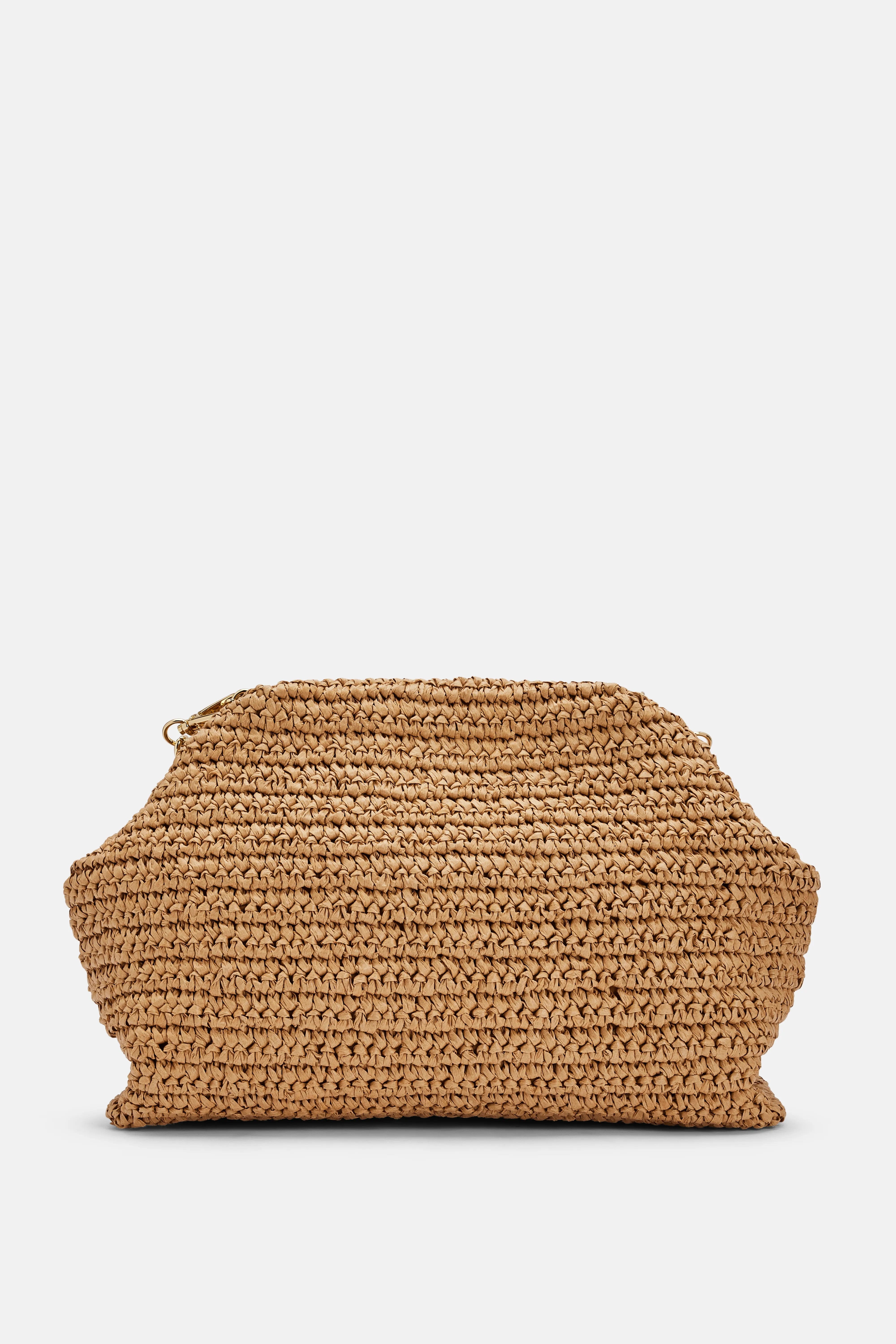 Self Portrait Raffia Charm Shoulder Bag in Brown