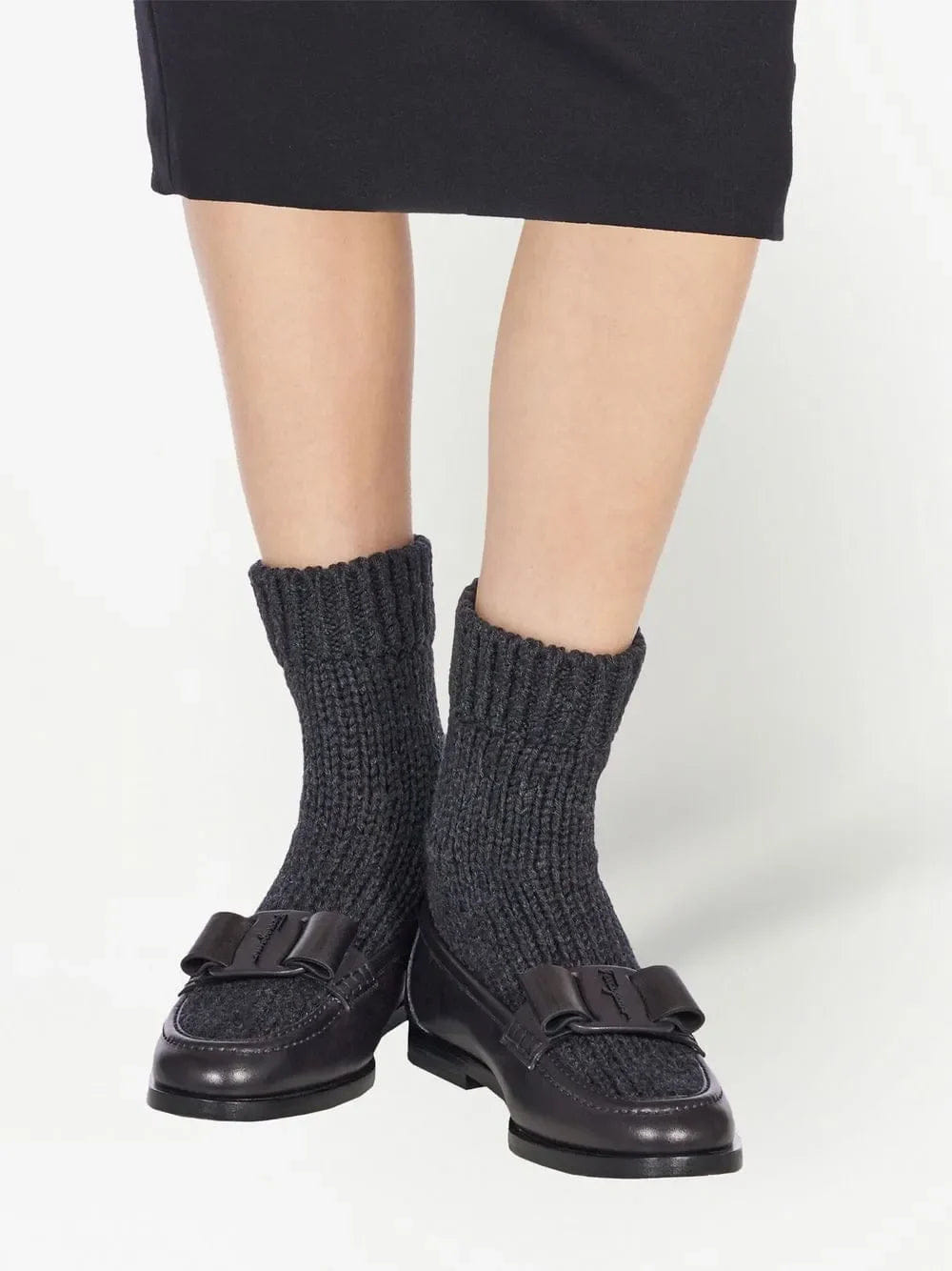 Ferragamo Vara Bow Sock - Ankle Loafers