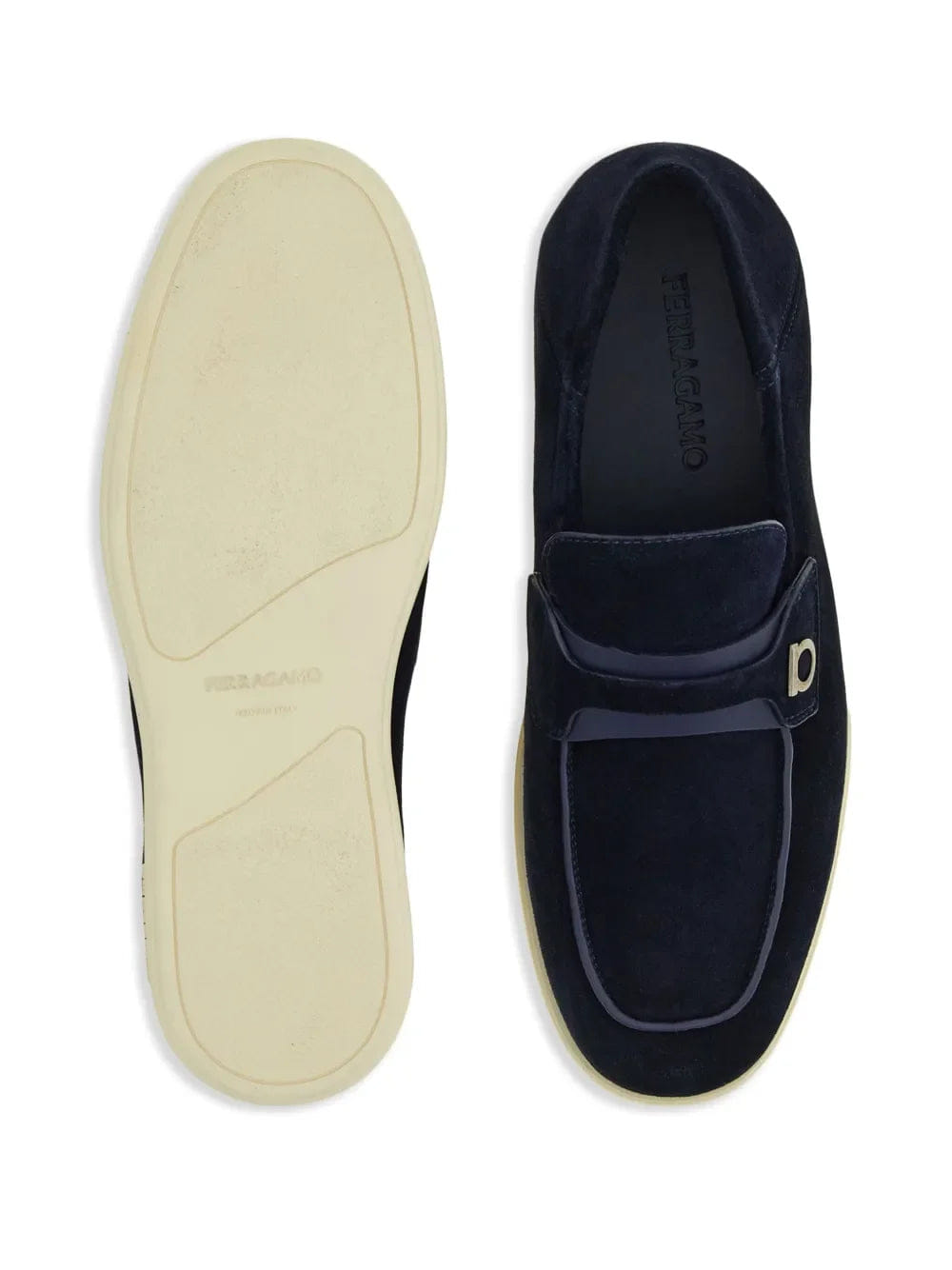 Ferragamo Deconstructed Gancini - Detailed Suede Loafers
