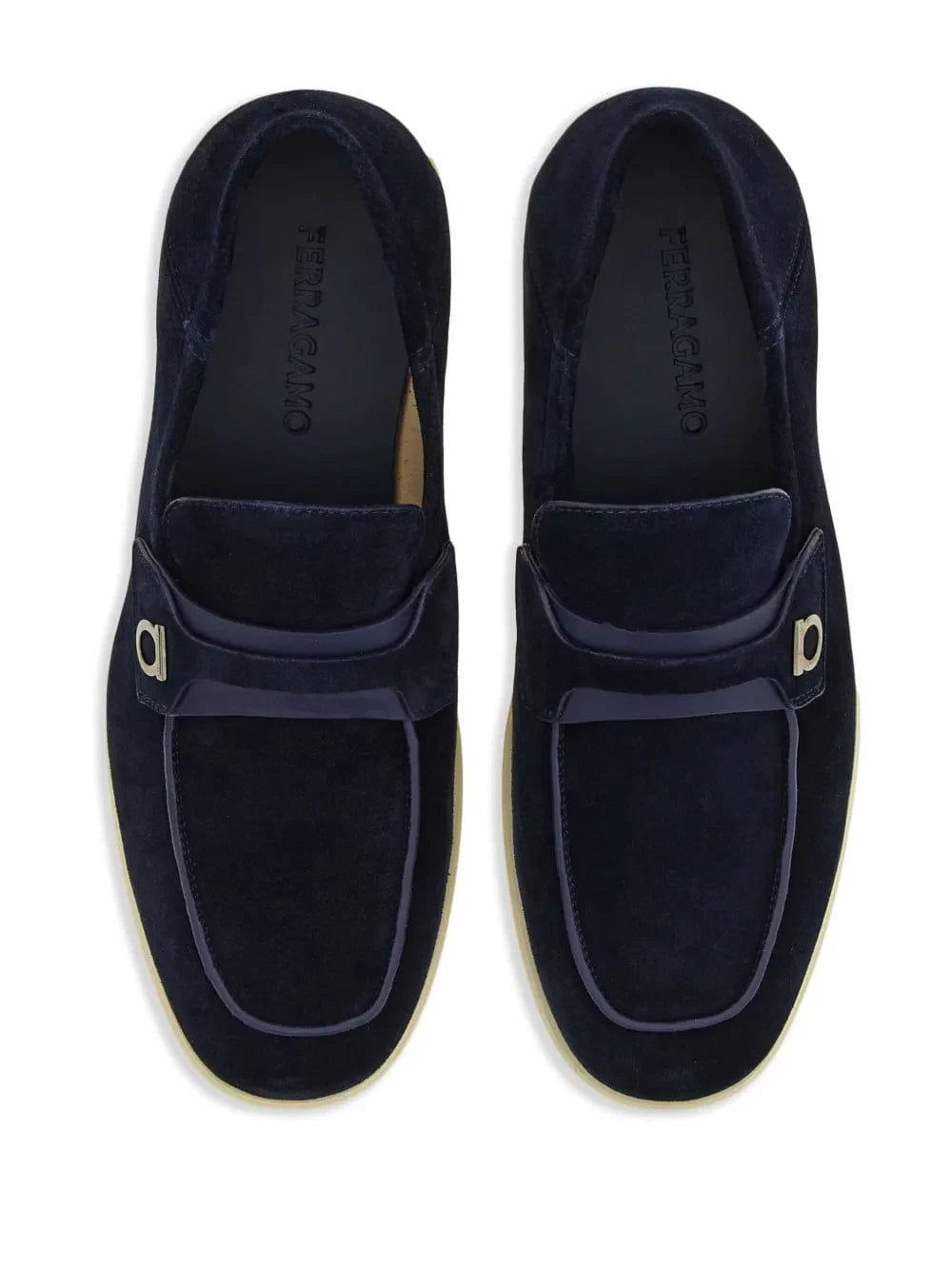 Ferragamo Deconstructed Gancini - Detailed Suede Loafers