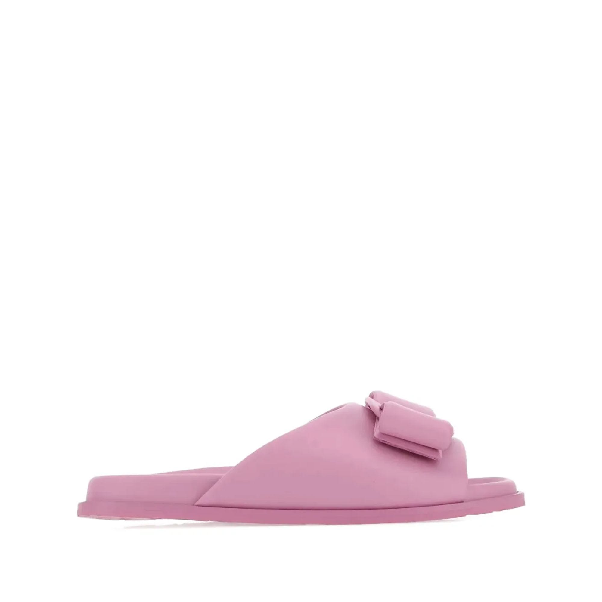 Ferragamo Bow - Detail Leather Flat Sandals