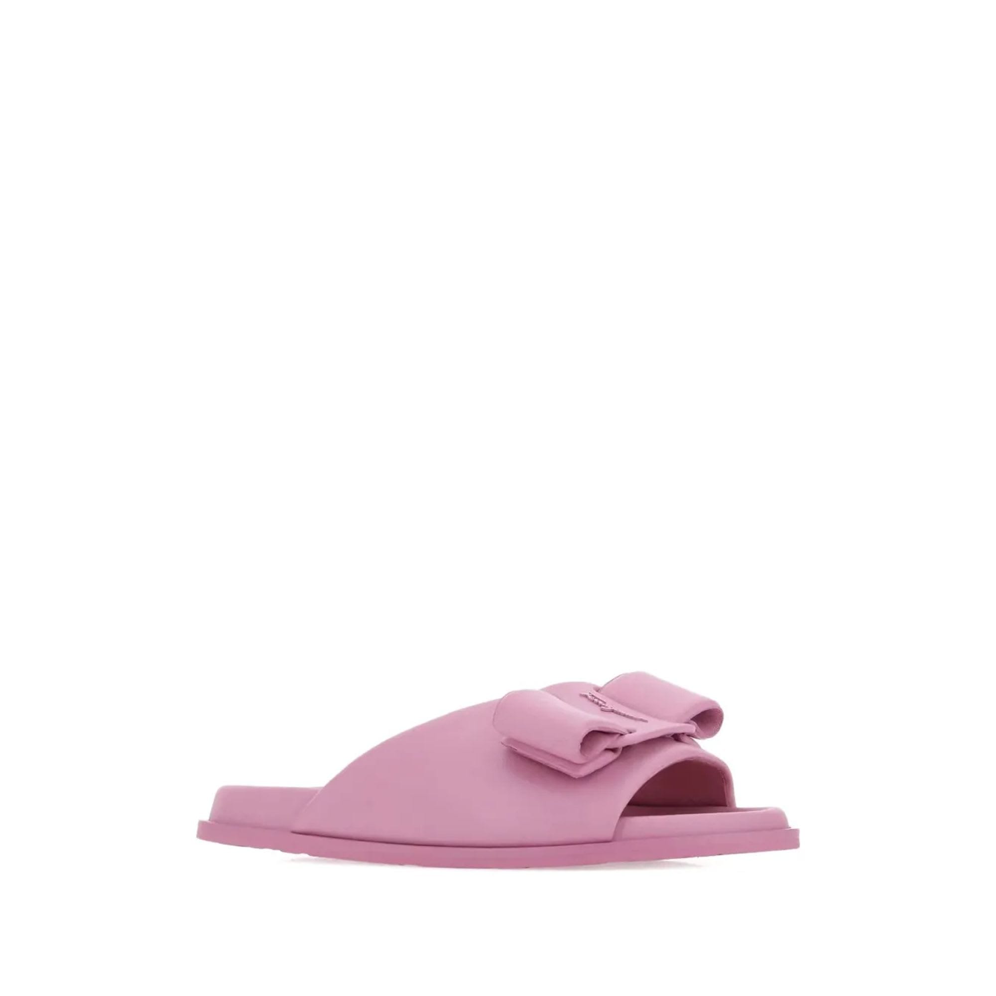 Ferragamo Bow - Detail Leather Flat Sandals