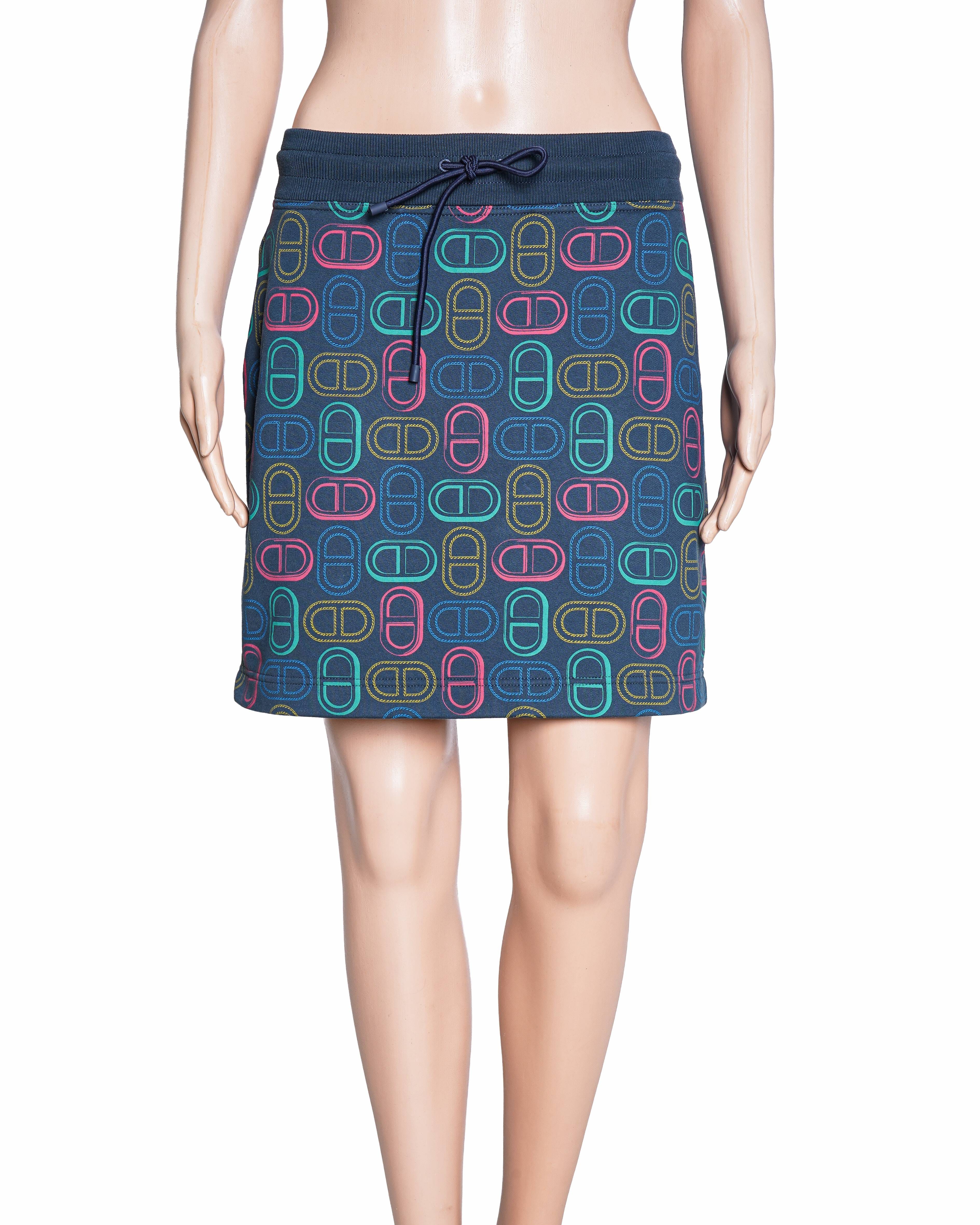 Hermès Chaine d'Ancre Printed Mini Skirt