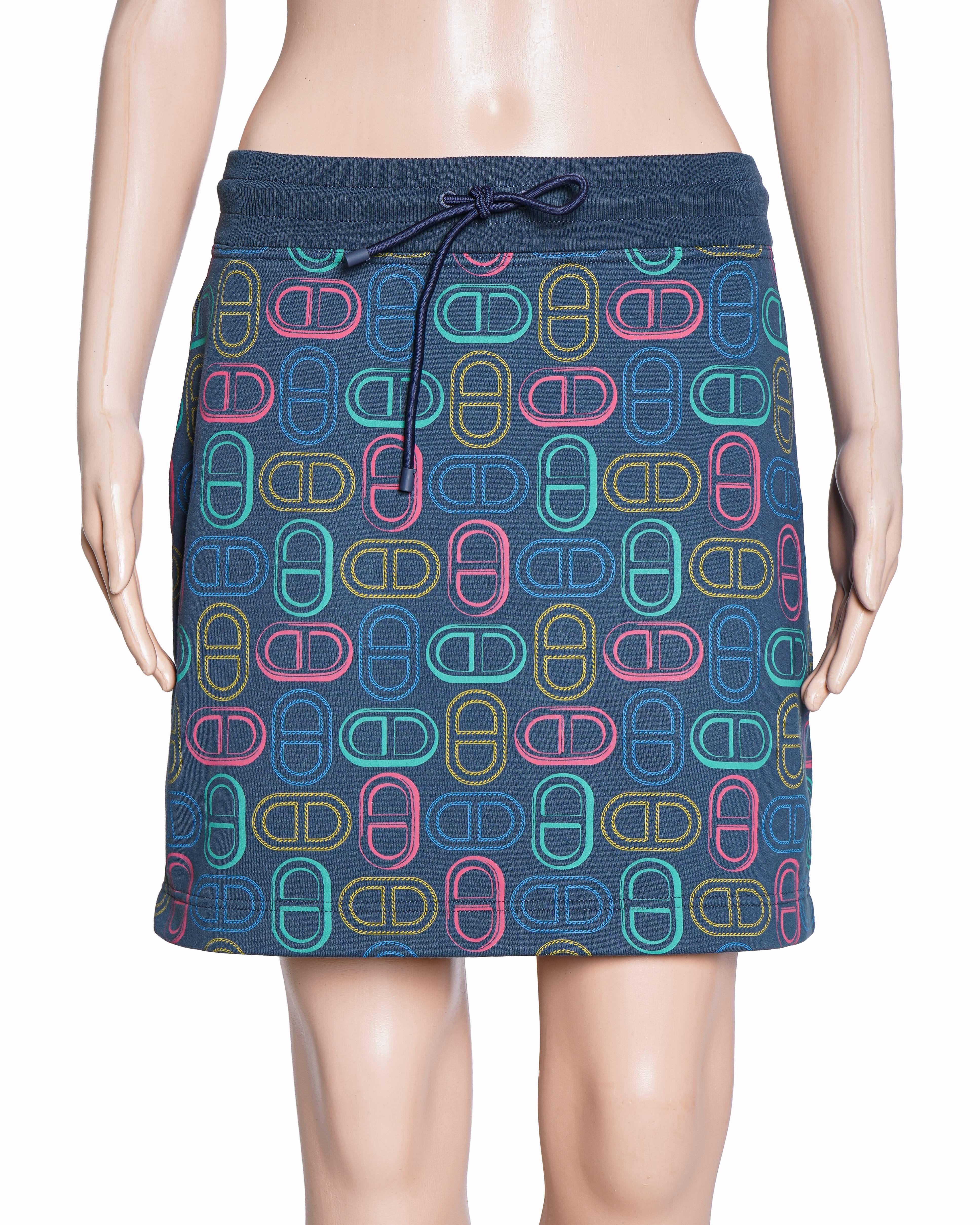 Hermès Chaine d'Ancre Printed Mini Skirt