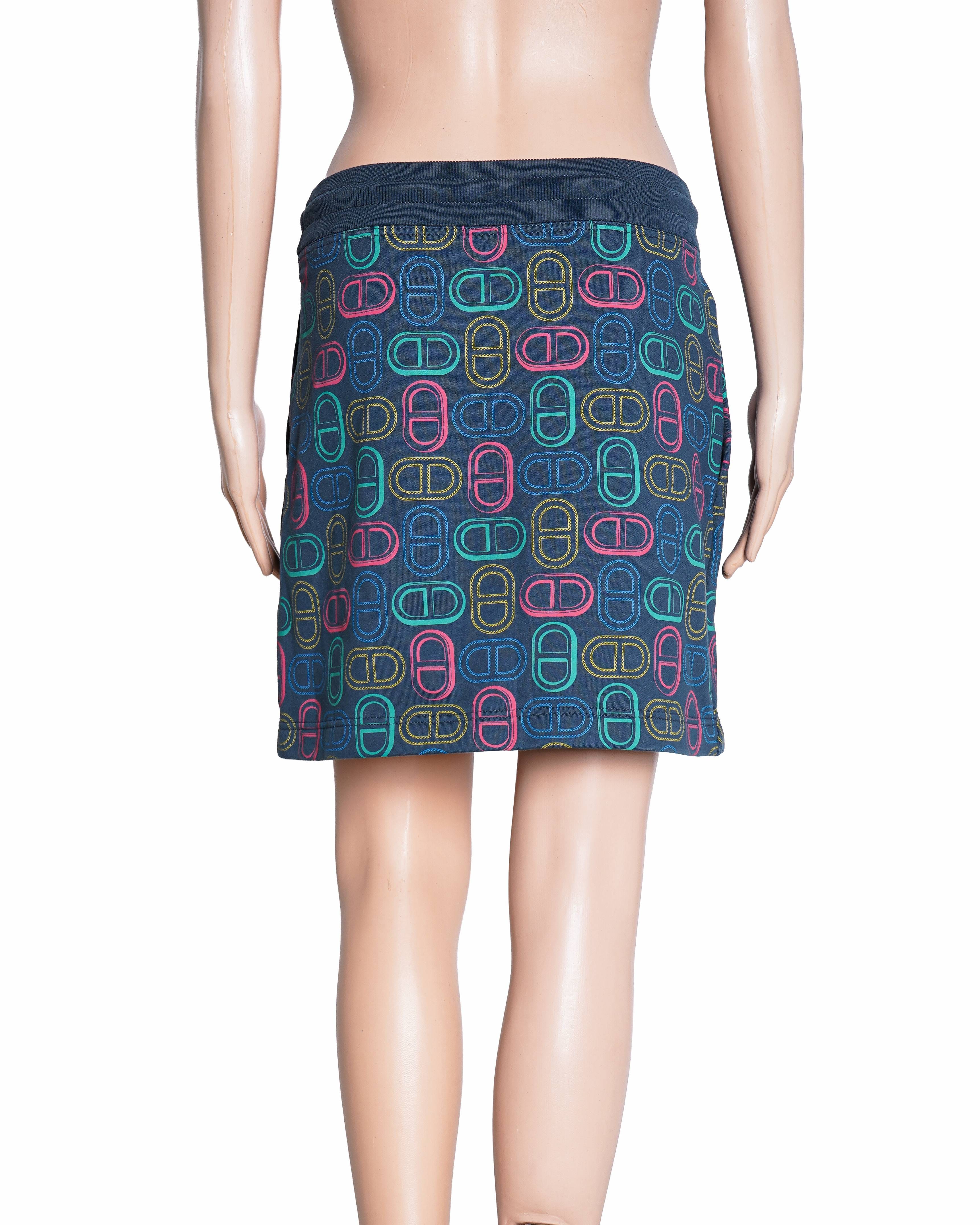 Hermès Chaine d'Ancre Printed Mini Skirt