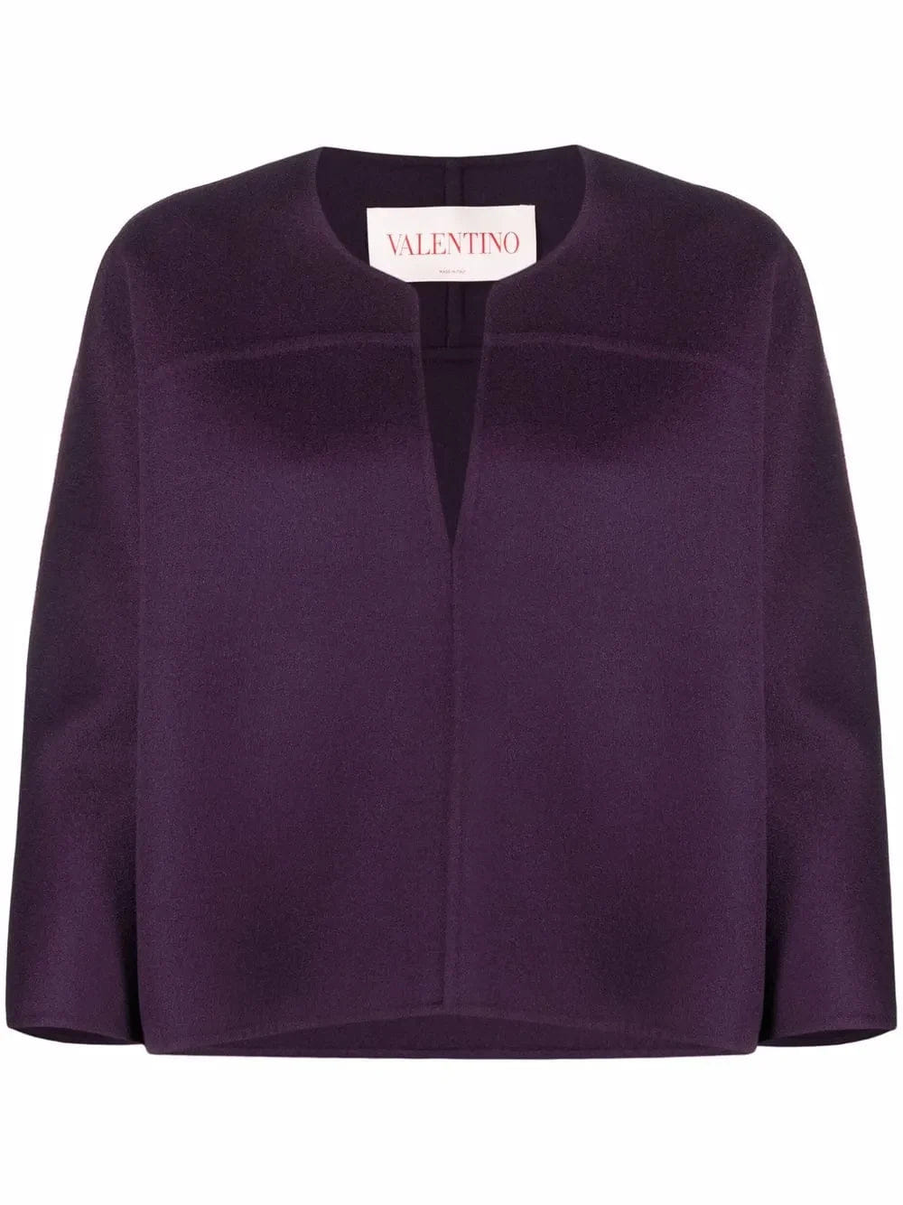 Valentino Garavani V - Neck Cropped - Sleeve Knitted Top