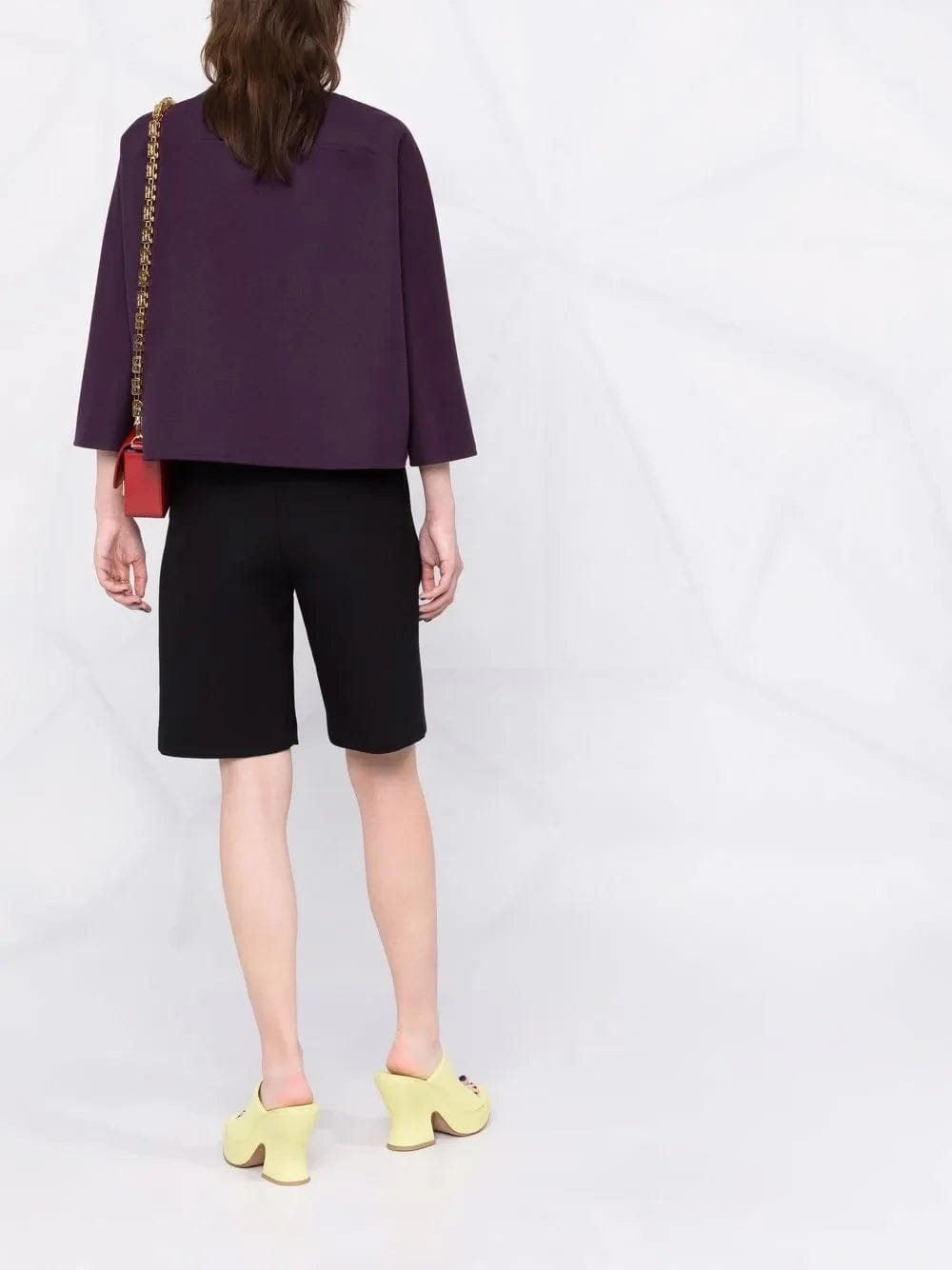 Valentino Garavani V - Neck Cropped - Sleeve Knitted Top